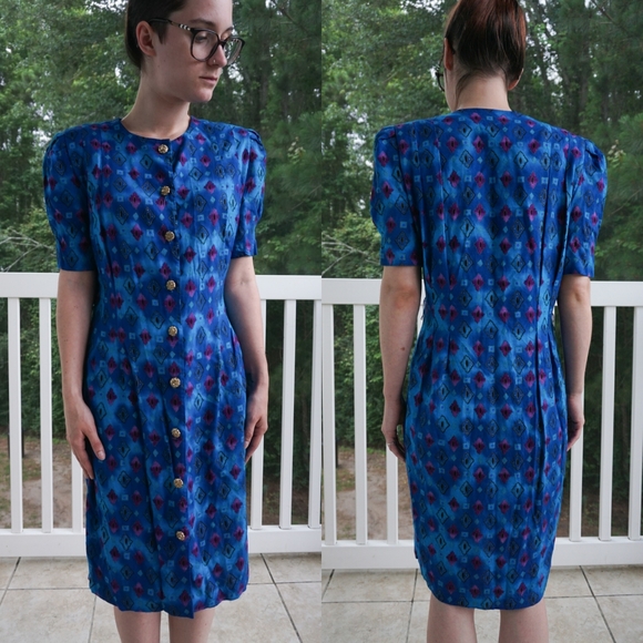 VTG 80s Day Dress - Picture 1 of 5